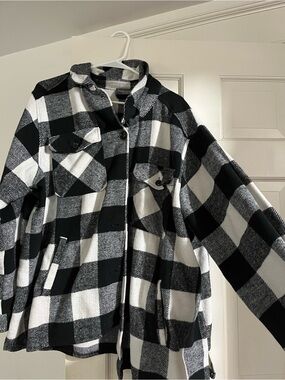 Sweet Love Black and White Buffalo Plaid Jacket